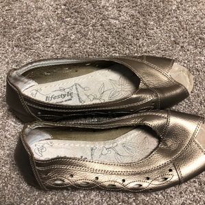 Nice peep toe flat shoes